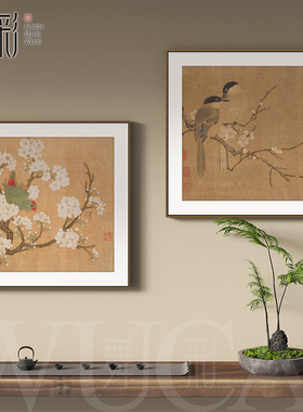 宋氏美学餐厅装饰画方形花鸟画