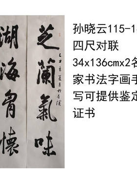 高精1:1临摹手写孙晓云书法四尺对联34x136cm领导书法题字