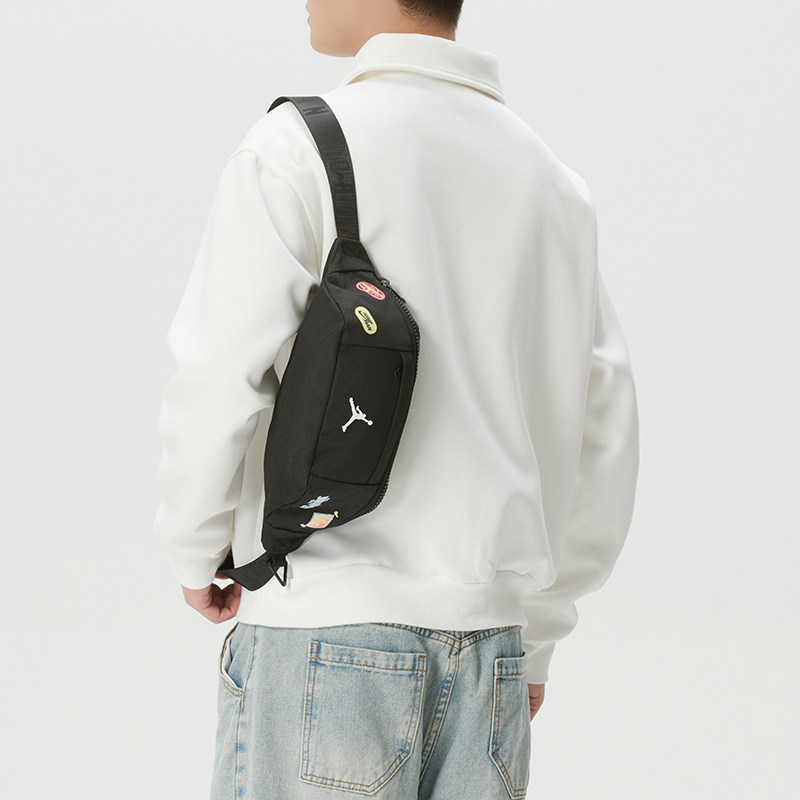 Lucky Leaf | Nike genuine men's and women's bags black 26 new sports bag outdoor travel bag waist bag messenger bag
