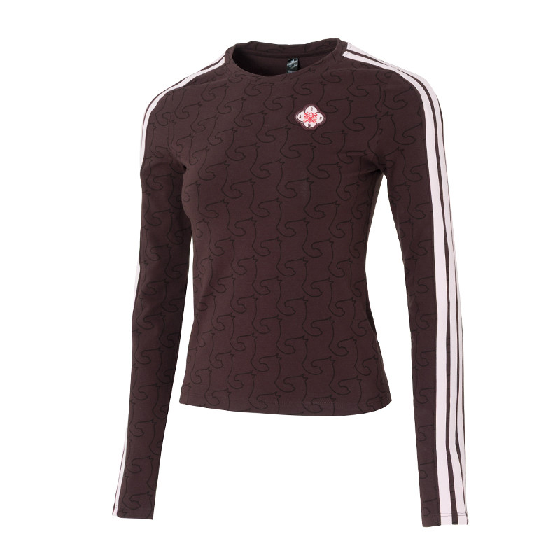 阿迪达斯新年款长袖T恤女装三条纹运动服修身打底衫套头衫KW4678,淘宝优惠券,粉丝福利购,淘宝优惠卷