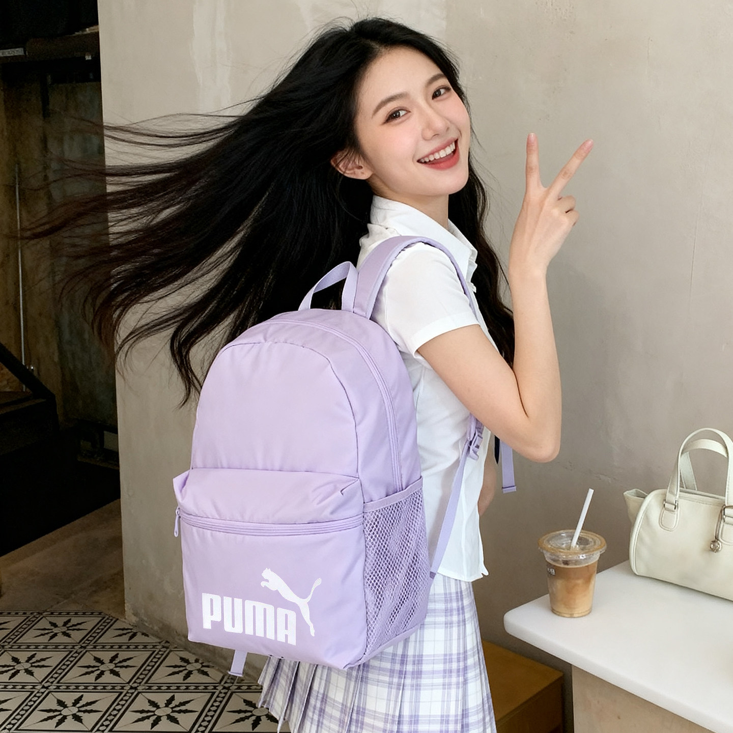 Lucky Leaf|PUMA PUMA student school bag backpack, men's and women's bag junior high school student high school student sports bag backpack