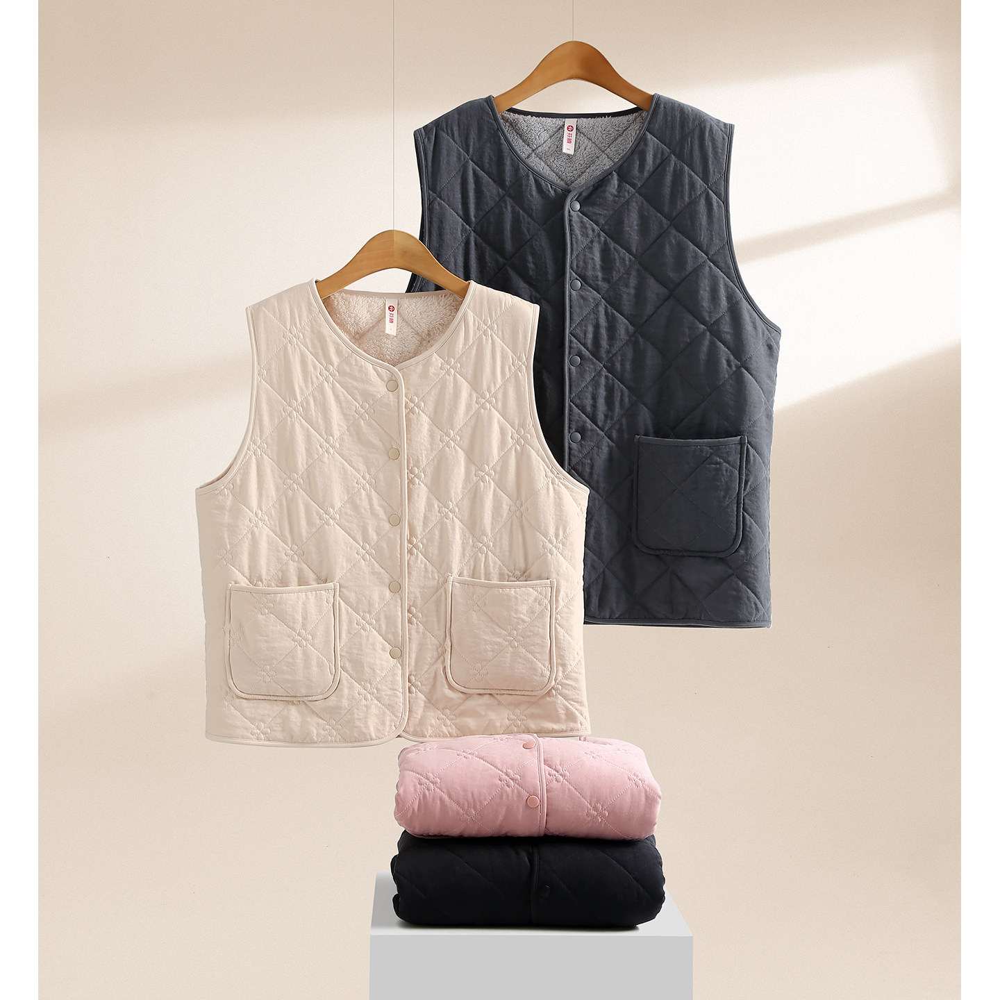 芬腾夹棉女士马甲珊瑚绒情侣睡衣单上衣加绒加厚秋冬男士男家居服,淘宝优惠券,粉丝福利购,淘宝优惠卷