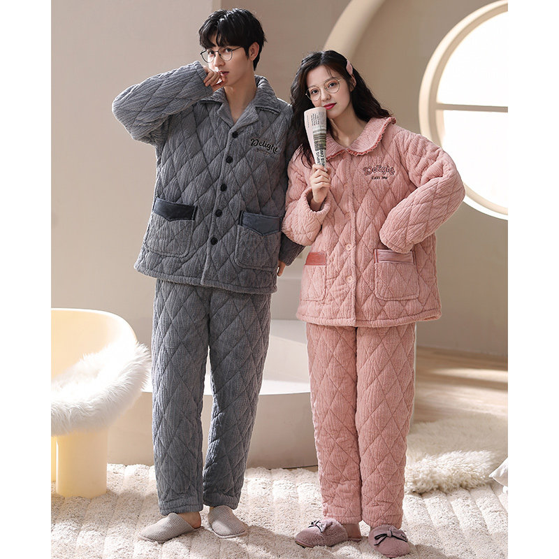 芬腾情侣睡衣珊瑚绒冬季夹棉三层加厚保暖男女士抗静电家居服套装,淘宝优惠券,粉丝福利购,淘宝优惠卷