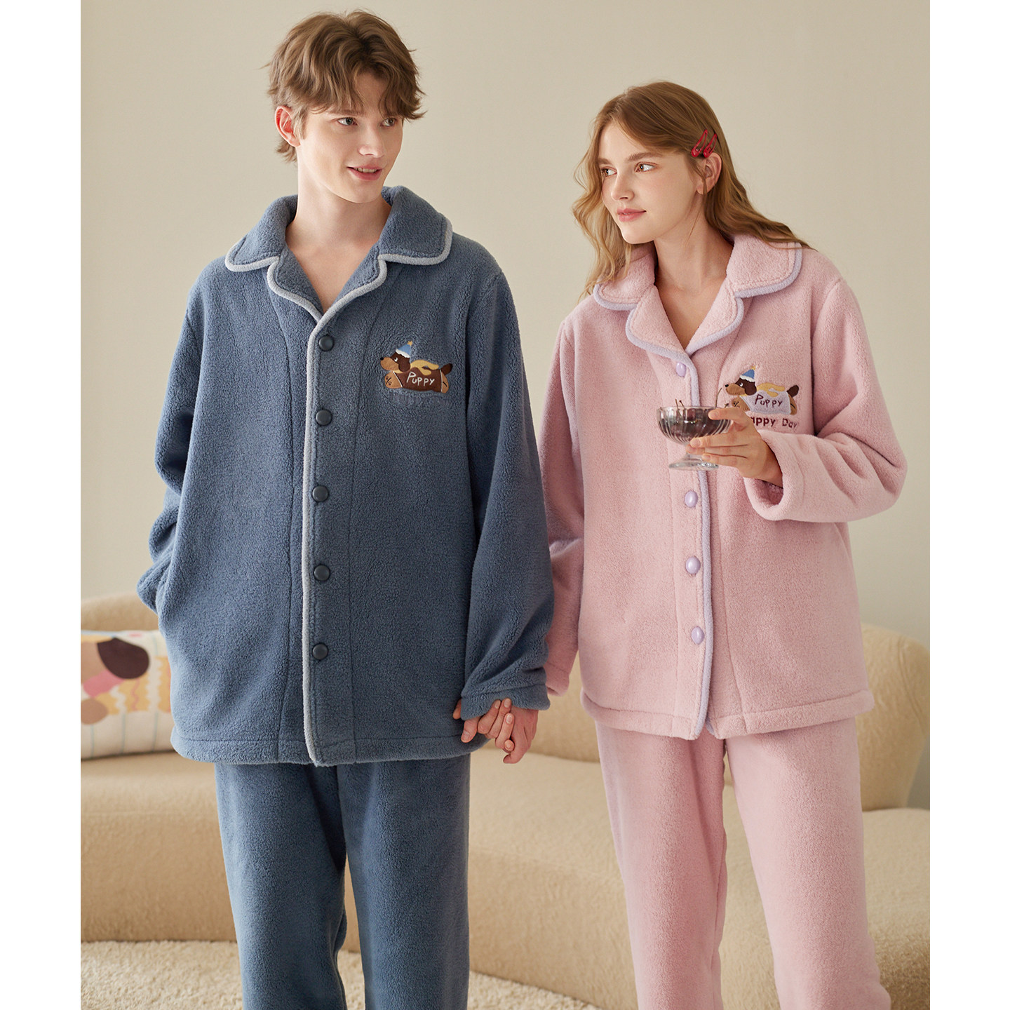 芬腾情侣睡衣秋冬季珊瑚绒抗静电套装加绒加厚男女士法兰绒家居服,淘宝优惠券,粉丝福利购,淘宝优惠卷