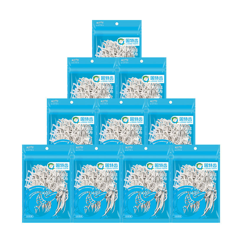 固特齿高拉力扁线一次性10袋牙线棒 沁宜家居牙线/牙线棒