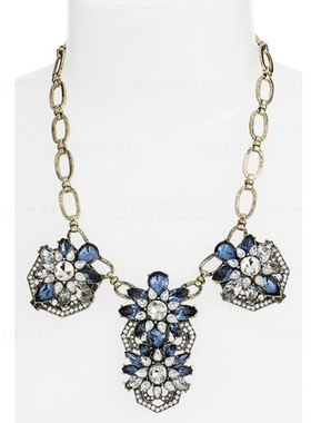 美国轻奢新年宝石古铜色项链