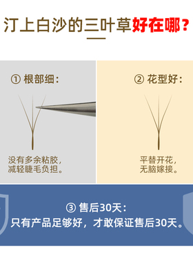 汀上白沙 三叶草嫁接睫毛 焦糖色不散根超软美睫店专用睫毛cd翘