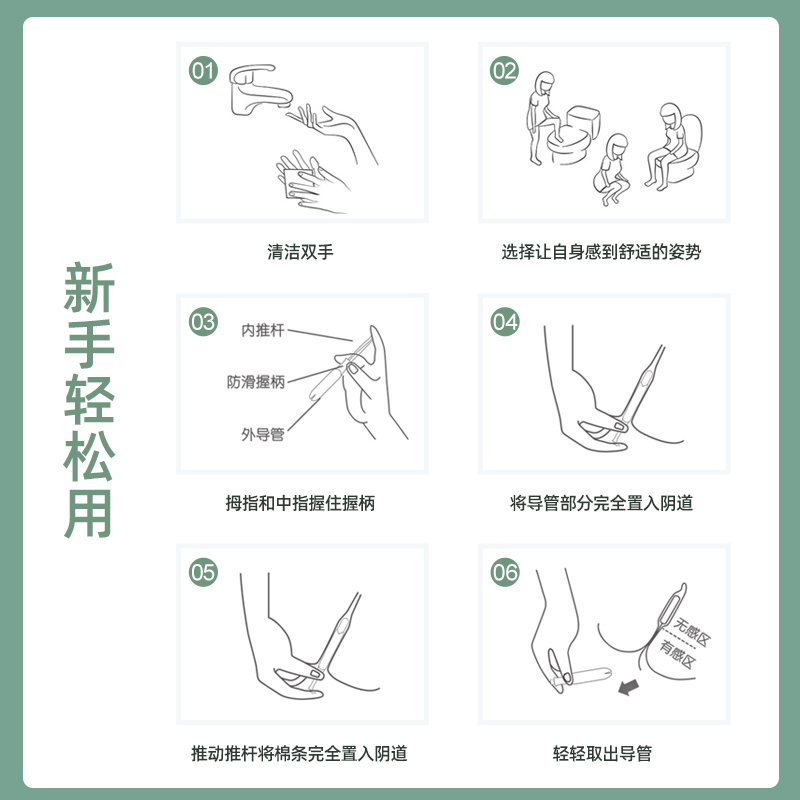 【100支】foyer卫生棉条导管式内置卫生巾姨妈棒大流量塞入月经条 - 图2