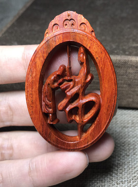 非洲小叶紫檀红木佛牌吊坠项链