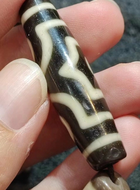 中国天珠品种佳台湾工艺张奎风化包浆老料三眼玛瑙天珠优选高货