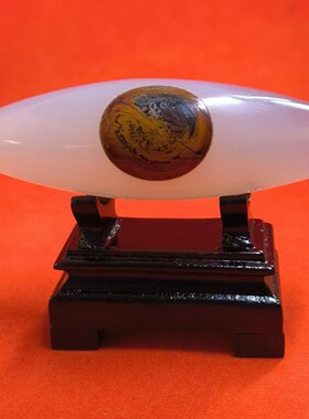 红漆木支架底座供放天珠供架摆件配件收藏品，尺寸28x36x52mm