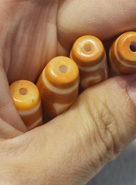 凤四眼天地白毫息增怀玛瑙天珠橘色然乌老料锁骨链项链吊坠