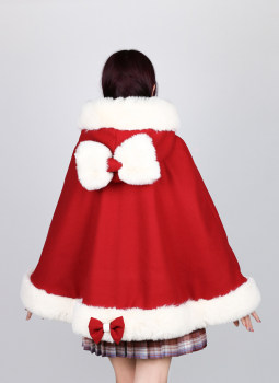 Clearance Fairy Tale Town/Little Red Riding Hood Original Snow White Cute Cloak New Year Plus Velvet Double-layer Woolen Jacket Women