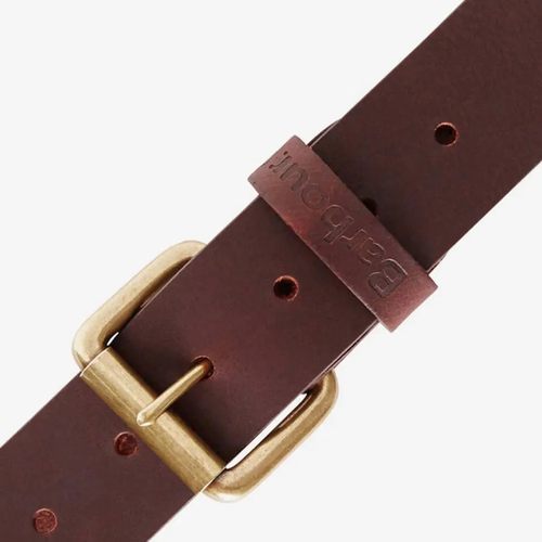 上海现货barbour belt纯牛皮真皮男士皮带腰带黄铜扣复古做旧 - 图1