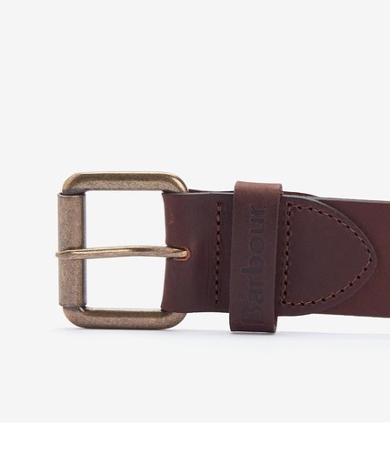 上海现货barbour belt纯牛皮真皮男士皮带腰带黄铜扣复古做旧 - 图0