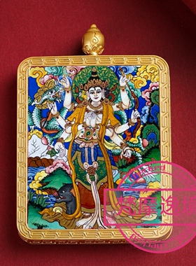 唐卡手绘DIY摩利支天唐卡吊坠画芯涂色佛像白描唐卡白描F252