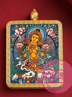 唐卡手绘DIY普贤菩萨唐卡吊坠画芯涂色佛像白描唐卡白描F250