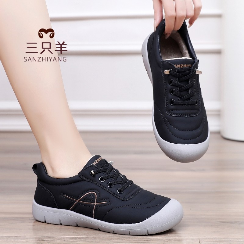 三只羊2025秋冬新款舒适百搭健步鞋女休闲妈妈鞋加棉软底小白鞋女,淘宝优惠券,粉丝福利购,淘宝优惠卷