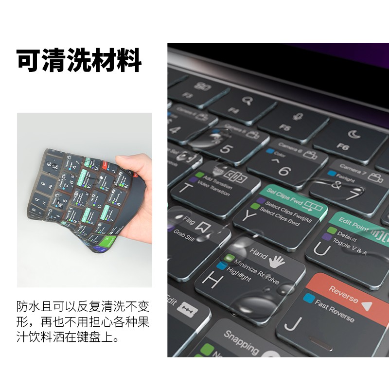 JCPal本朴硅胶键盘保护膜适用于苹果笔记本15寸2023款新款macbookpro14/16寸M3电脑键盘膜Air13 保护膜防水M2 - 图1