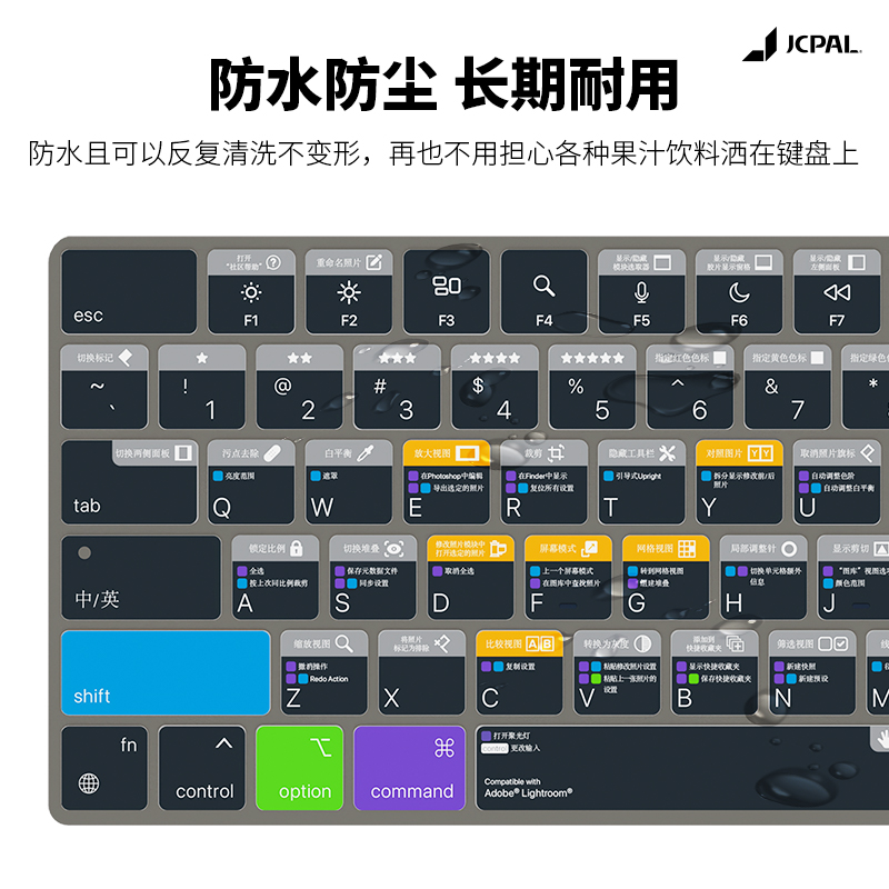 JCPal本朴笔记本键盘膜2024新款15寸适用于苹果macbookAir14/16寸M3保护膜Air13M2硅胶Excel快捷功能键膜超薄