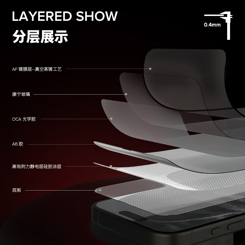 JCPal本朴适用苹果手机iPhone16/15pro保护膜防指纹防油污max14全屏康宁耐刮磨高透光高灵敏度钢化玻璃保护膜