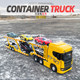 Double deck trailer high rail transport truck alloy toy