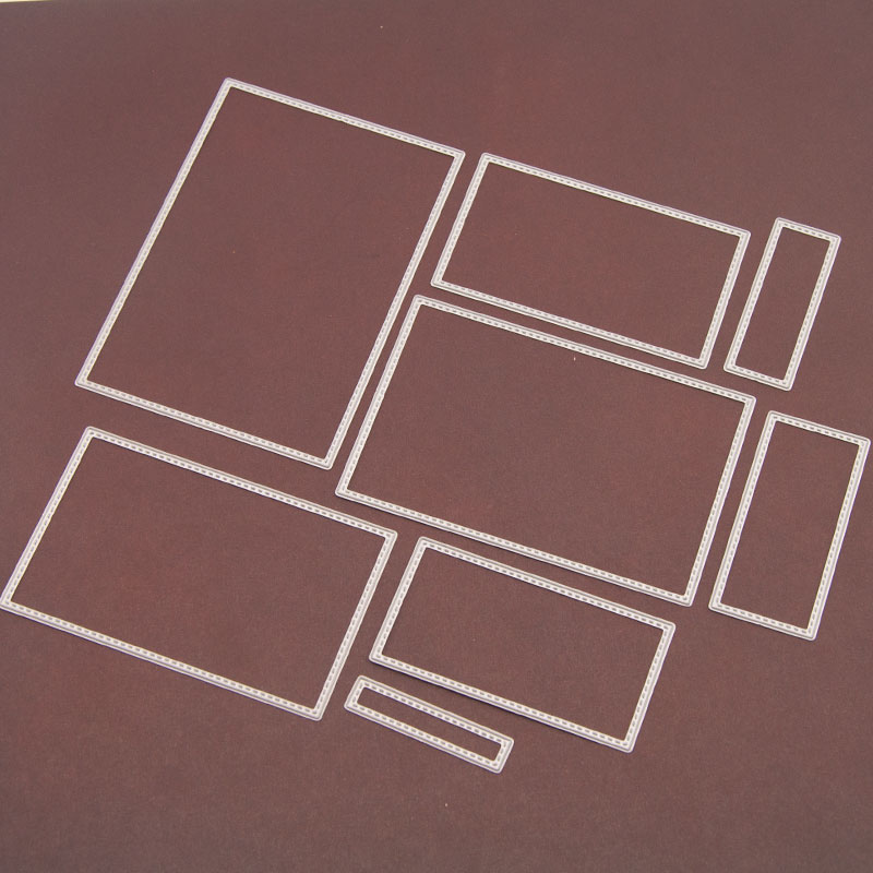 切割模板DIY刀模cutting die贺卡相册Scrapbook制作 长方形缝纫线 - 图0