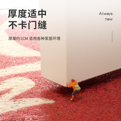 新年大红喜庆出入平安丝圈进门地垫 家用门口入户PVC防滑脚垫门垫 - 图1