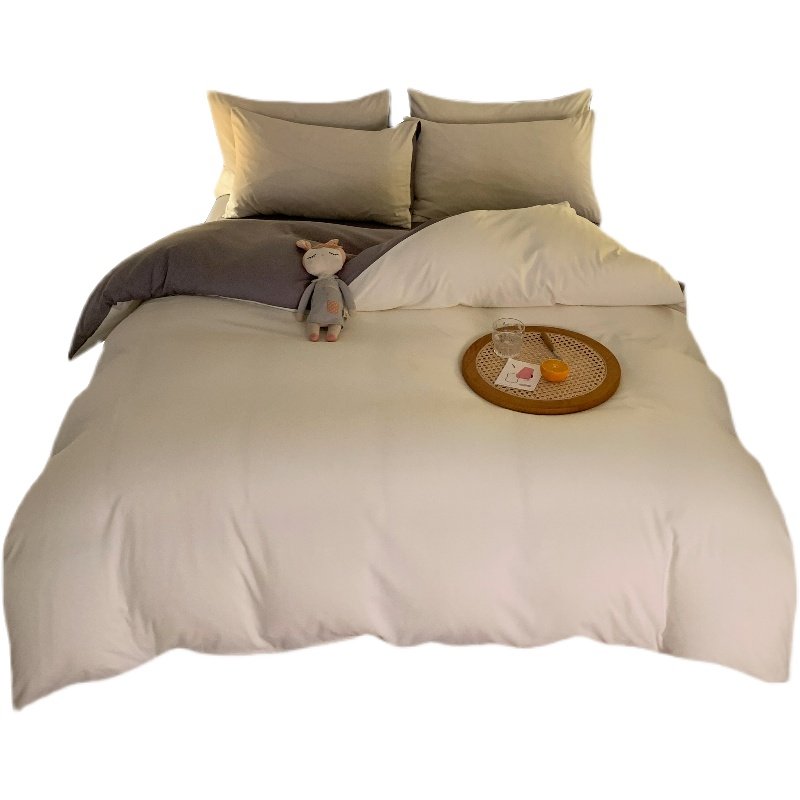 韩版加厚被单四件套纯棉全棉简约纯色小红书被套小姑娘寝室三件套,淘宝优惠券,粉丝福利购,淘宝优惠卷