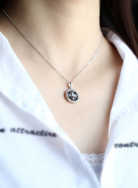 月光石项链深海白蝶贝女925纯银