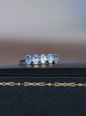 18K金镶嵌不褪色可叠带百搭戒指