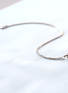 雪花天然月光石日韩简约森系项链