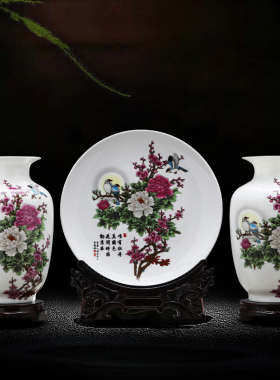 景德镇陶瓷插花花瓶客厅玄关摆件