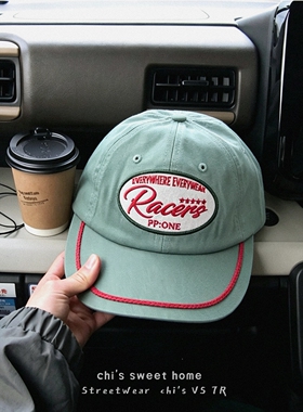 韩国ins博主同款鸭舌帽女小清新春夏季字母刺绣软顶嘻哈平檐帽子