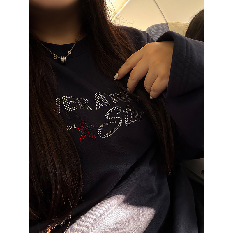 铅笔小鑫大码女装重工烫钻保暖薄绒里显瘦长袖T恤上衣,淘宝优惠券,粉丝福利购,淘宝优惠卷