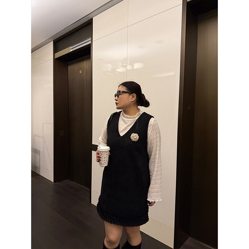 铅笔小鑫大码女装提花蕾丝 半高领木耳边松弛亲肤长袖T恤,淘宝优惠券,粉丝福利购,淘宝优惠卷