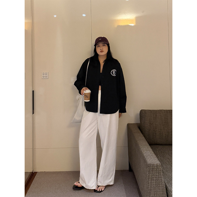 铅笔小鑫大码女装 藏肉显瘦 松弛简约 高腰直筒裤,淘宝优惠券,粉丝福利购,淘宝优惠卷