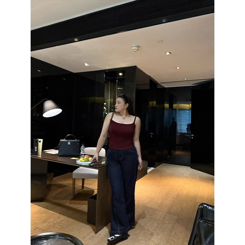 铅笔小鑫大码女装 自带胸垫 U领设计 高弹力 可外穿吊带打底背心,淘宝优惠券,粉丝福利购,淘宝优惠卷