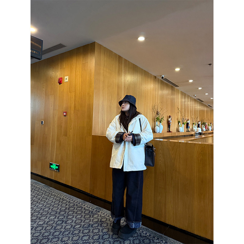 铅笔小鑫大码女装撞色格纹里布干练立领保暖羽绒服外套,淘宝优惠券,粉丝福利购,淘宝优惠卷