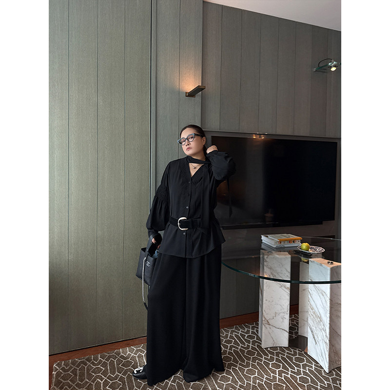 铅笔小鑫大码女装 简约高腰 遮跨显瘦 大码直筒阔腿裤,淘宝优惠券,粉丝福利购,淘宝优惠卷