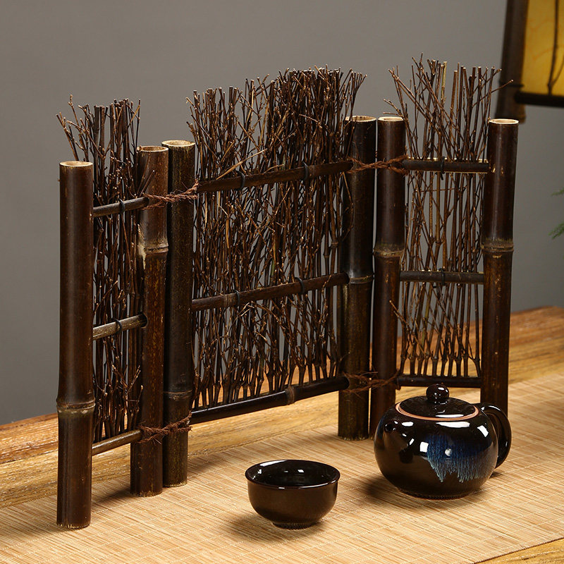 竹编紫竹篱笆小屏风盆景竹制摆件料理摆盘装饰微景观拍照拍摄道具,淘宝优惠券,粉丝福利购,淘宝优惠卷