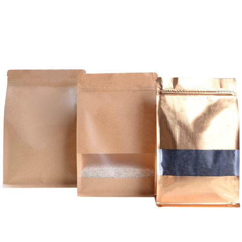 透明八边封袋食品袋自封袋铝箔牛皮纸袋子50个价 可定制印刷LOGO - 图1