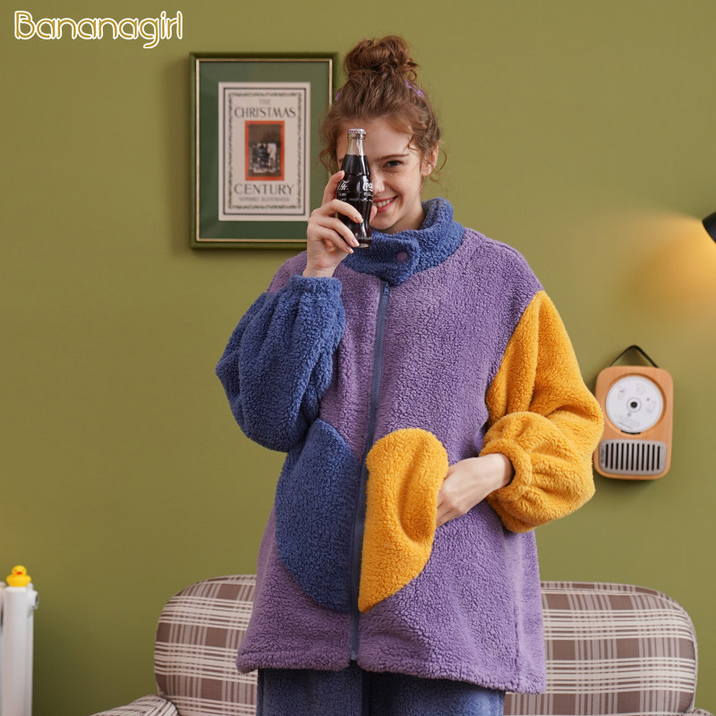 bananagirl秋冬珊瑚绒卡通休闲睡衣 bananagirl睡衣/家居服套装
