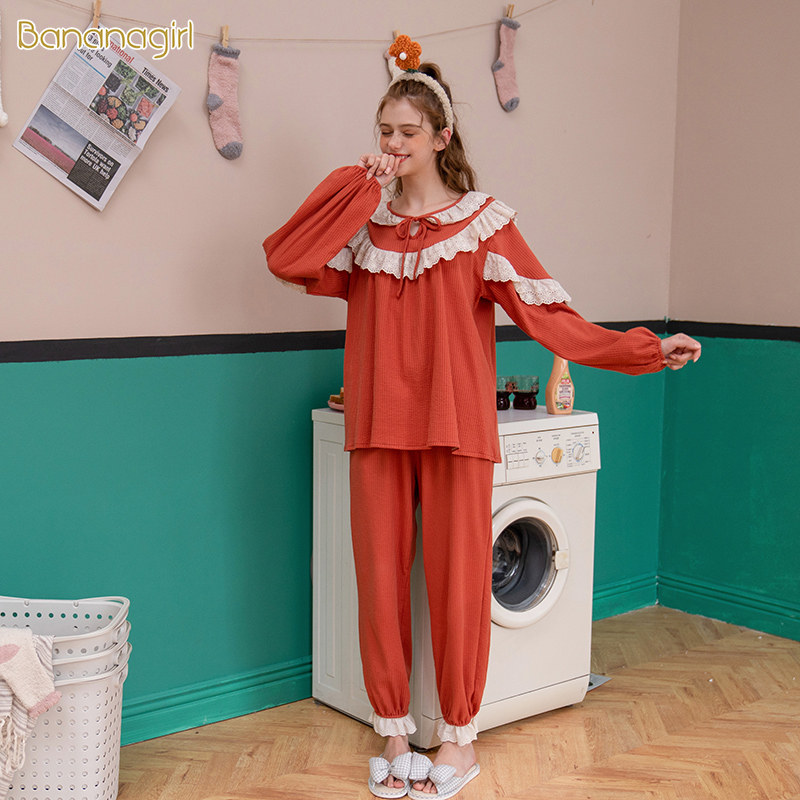 bananagirl春秋长袖纯棉少女睡衣 bananagirl睡衣/家居服套装