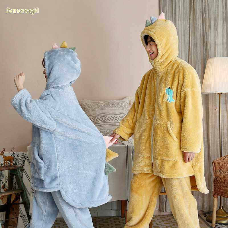 情侣珊瑚绒可爱甜美男款冬季睡衣 bananagirl睡衣/家居服套装