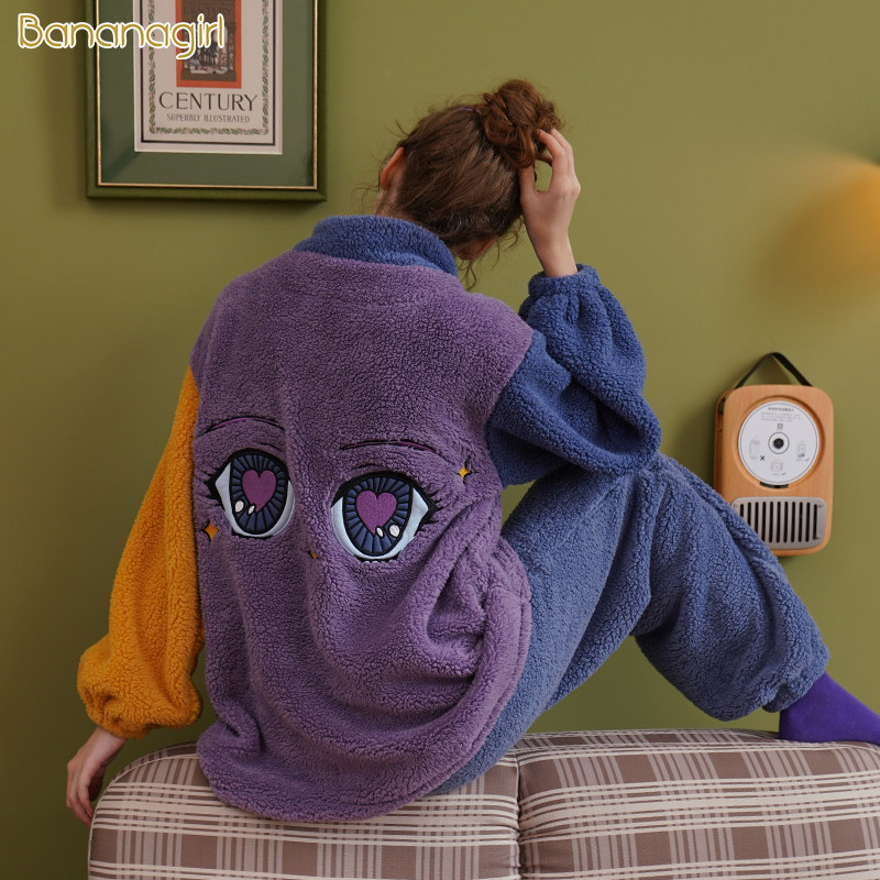 bananagirl秋冬珊瑚绒卡通休闲睡衣 bananagirl睡衣/家居服套装