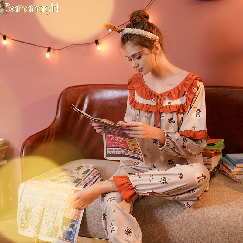 bananagirl情侣纯棉可爱少女睡衣 bananagirl睡衣/家居服套装