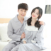 Phiên bản Hàn Quốc của bộ đồ ngủ đôi mới cotton tay áo bảy điểm nữ váy ngủ mùa xuân và mùa thu nhà dịch vụ phù hợp với điểm sóng lỏng lẻo - Đêm đầm váy sát nách Đêm đầm