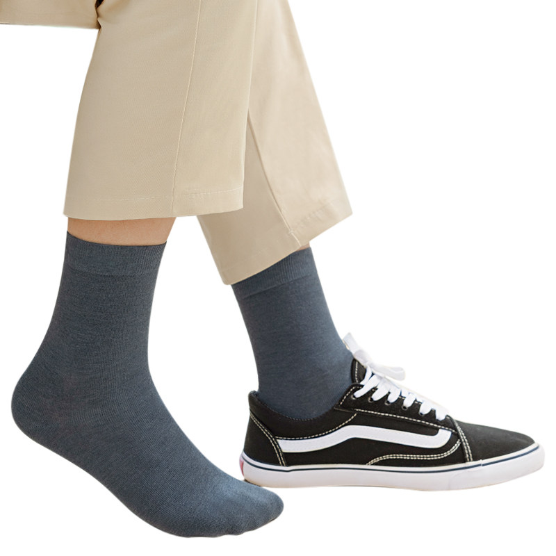 欧蒂爱中筒夏季防臭男士黑色棉袜 欧蒂爱短袜/打底袜/丝袜/美腿袜