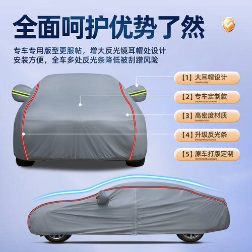 汽车车衣车罩防晒防雨隔热专用四季通用牛津加厚防尘遮阳车套全罩 - 图2